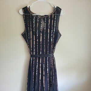 Sandra Barren Dress Size 14 Black Sleeveless Polyester